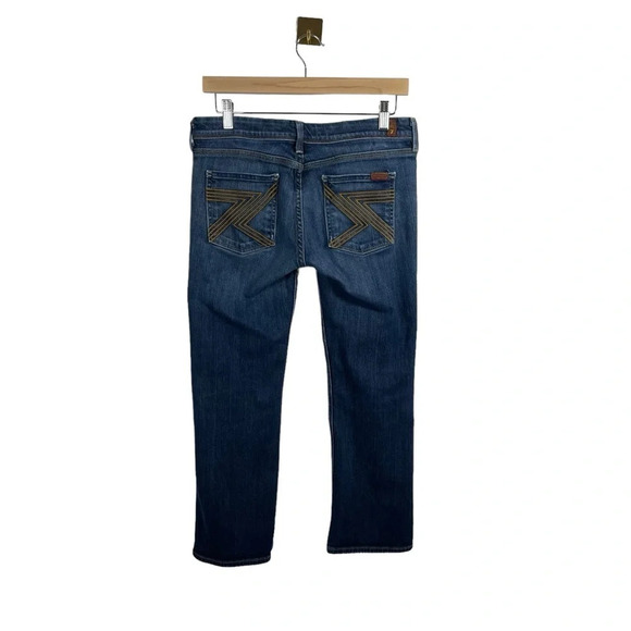 7 For All Mankind Flynt Ankle Bootcut Jeans in Medium Wash Size 29 - Picture 8 of 14